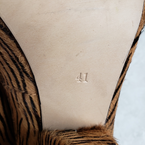 Mi Piaci Tiger Calf Hair Fur Animal Print Heels 41 - Picture 14 of 15